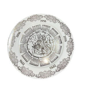 1956 Calendar Plate Fine China Birthday Anniversary Collectible Vintage Decor